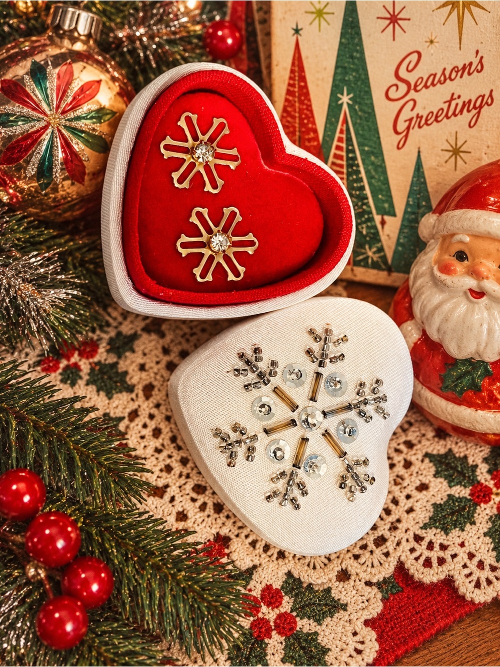 Avon Snow Petals Convertible Earrings & Gift Box
